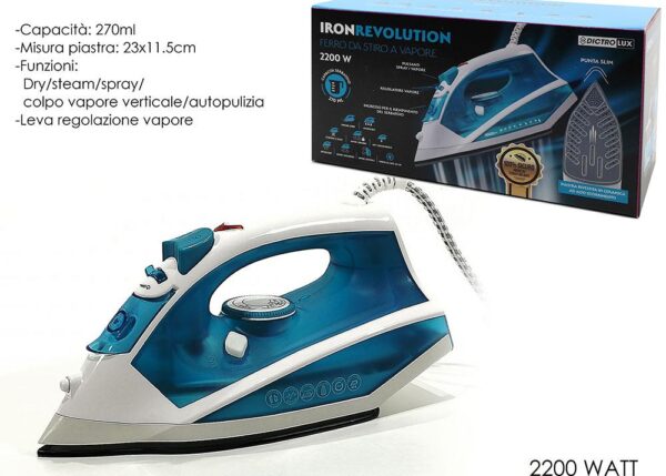 FERRO DA STIRO 2200W IRON REVOLUTION CERAMICA ART.877904