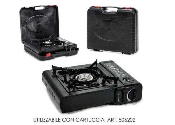 FORNELLO PORTATILE A GAS C/VALIG.NERO ART.506250