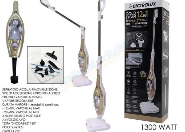 SCOPA A VAPORE GOLD STEAM 12IN1 1300W