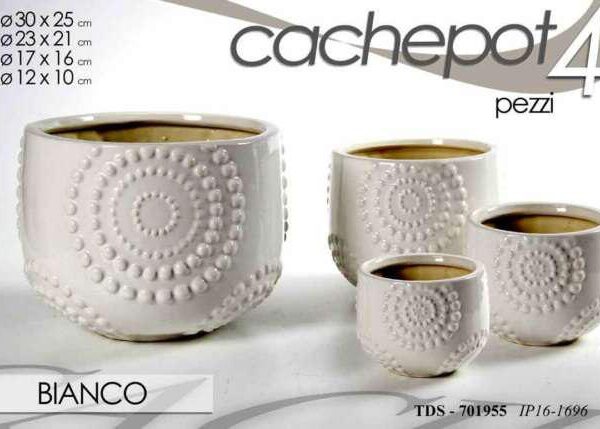 VASO P.PIANTA BIANCO 10X10X8CM ART.701955 ART.703713