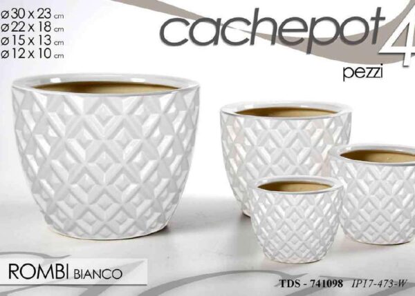 VASO P.PIANTA BIANCO 12X12X10CM ART.741098 ART. 745300