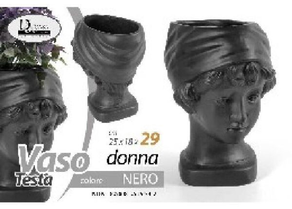 VASO TESTA DONNA NERA 25*18*29 JC025A-9 ART.827808