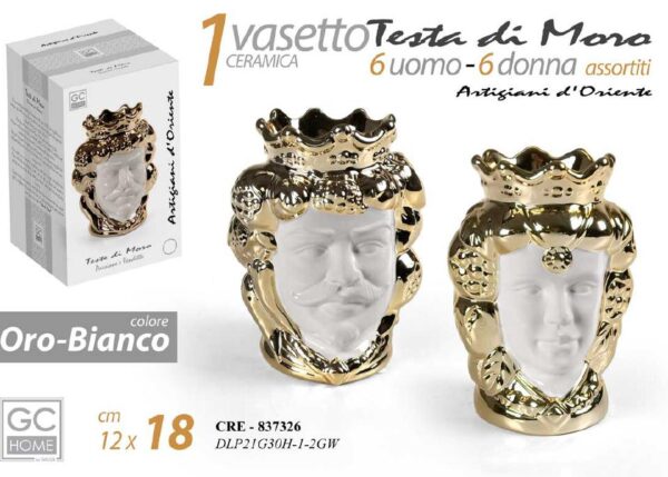 TESTA DI MORO ORO/BIANCA UOMO/DONNA 18CM ART.837326