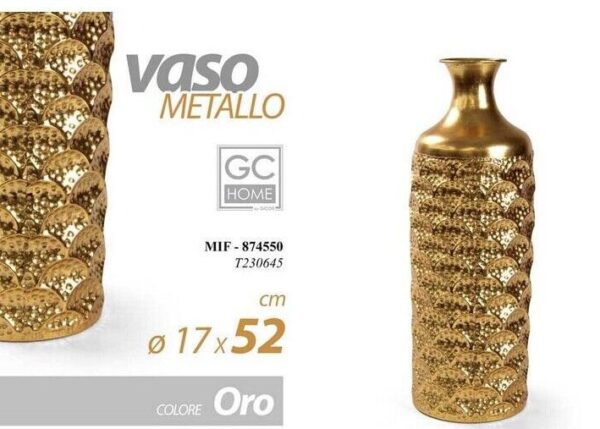 VASO METALLO C/ORO 52*17CM T230645 ART.874550