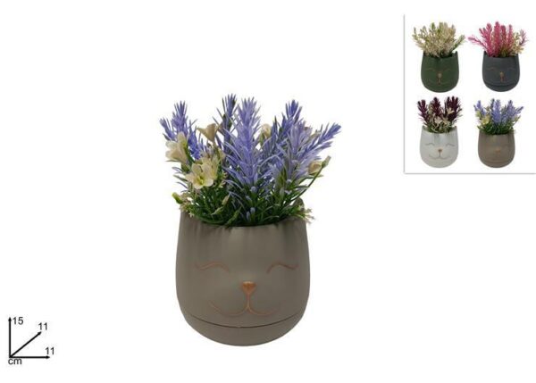 VASO VISO C/PIANTINA 4 COL. EVA5767
