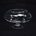 VASO IN VETRO TRASPARENTE CON PIEDE "UFO" 26X16CM ART.32511