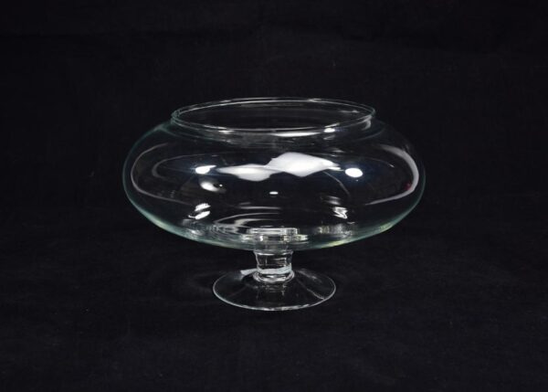 VASO IN VETRO TRASPARENTE CON PIEDE "UFO" 26X16CM ART.32511