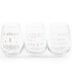 BICCHIERE IN VETRO 460ML. DIAM. 9XH.11.5CM DECORI ASS. ART.06687 -