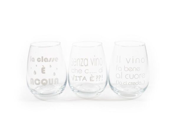 BICCHIERE IN VETRO 460ML. DIAM. 9XH.11.5CM DECORI ASS. ART.06687 -