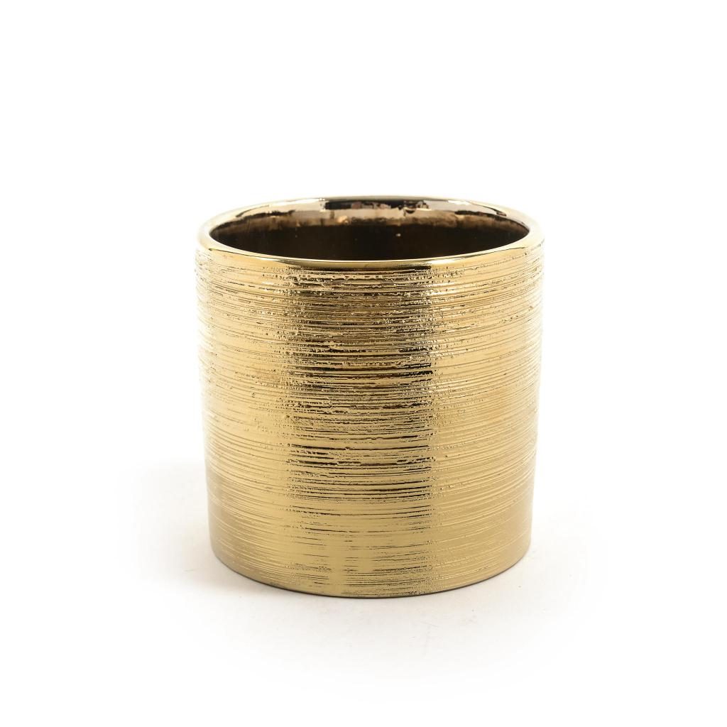 VASO IN CERAMICA ORO DIAM.14XH.13CM ART.22657 - VASO IN CERAMICA ORO DIAM.14XH.13CM ART.22657 -