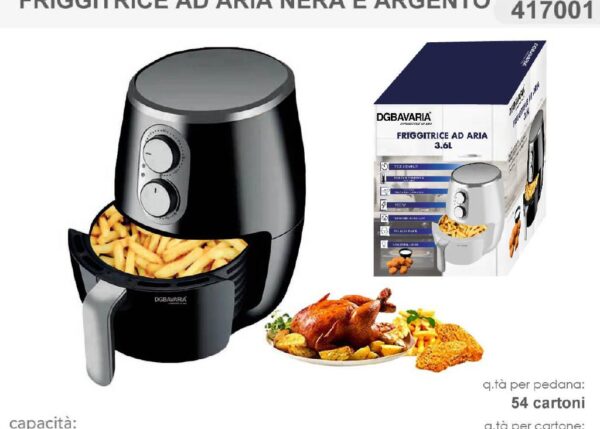 FRIGGITRICE 4LT NERO/ARGENTO 417001
