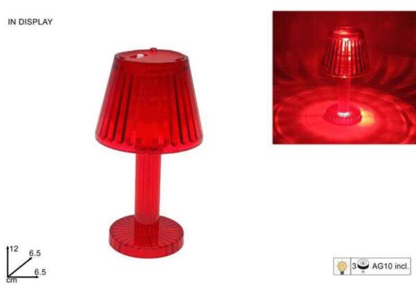 LAMPADA PLASTICA ROSSA 12CM ART.DUE17564