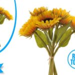 GIRASOLE SILICONE MAZZETTO 6PZ GIALLO 37CM ART.873148