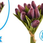 TULIPANO SILICONE MAZZETTO VIOLA 12PZ 28CM ART.873149