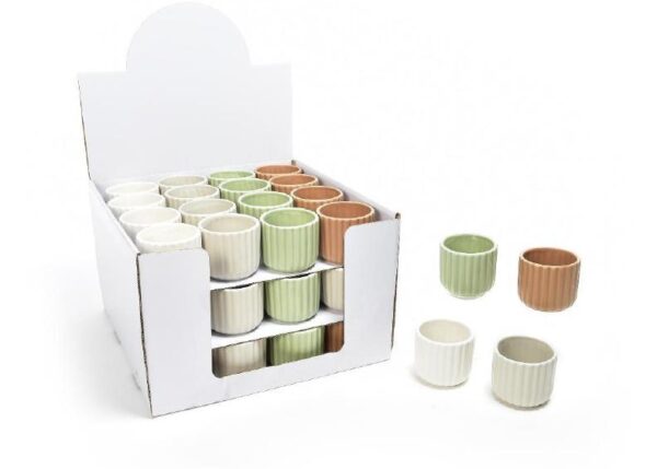 VASO FIORI IN CERAMICA DIAM. 8,5XH. 7,5 CM COLORI ASS. ART.09121 -