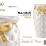 L.FIOCCO VASO FIOCCO PERLATO E FOGLIA ORO ART.22009FO