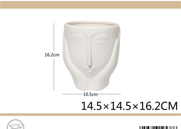 VASO TESTA BIANCA 14.5X14.5X16.2CM ART.6195386