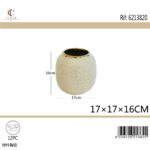 VASO TONDO BEJGE 17X17X16CM ART.6213820