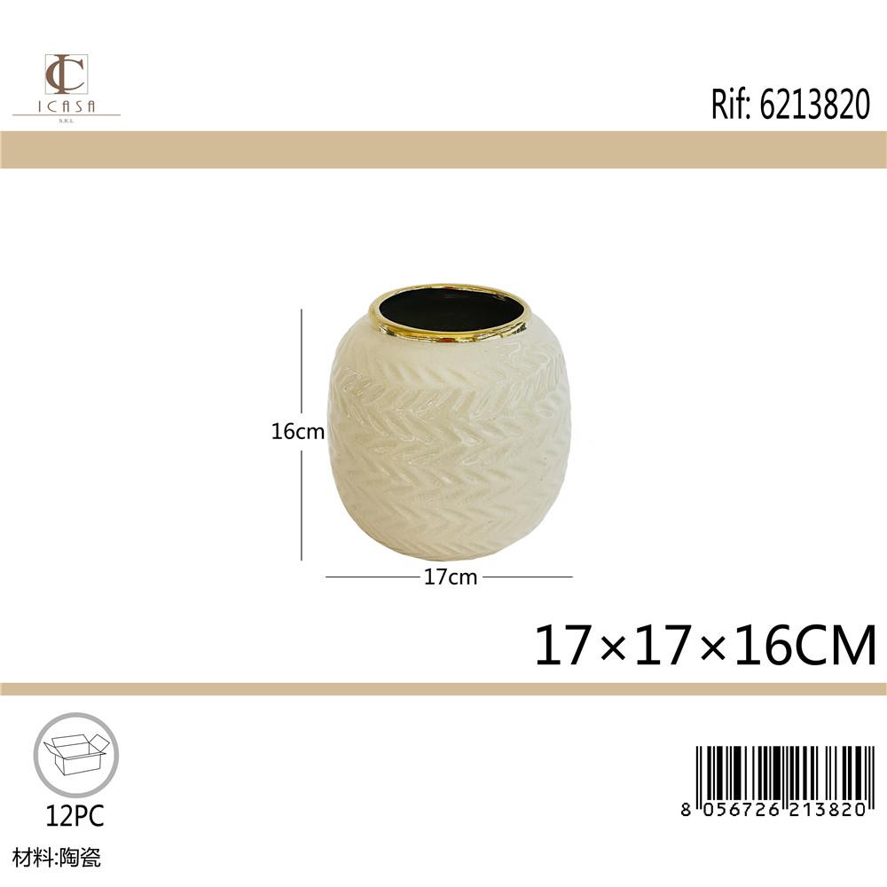 VASO TONDO BEJGE 17X17X16CM ART.6213820 VASO TONDO BEJGE 17X17X16CM ART.6213820