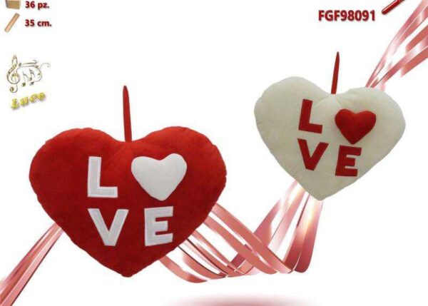 CUORE PELUCHE C/MUSICA E LUCE 35CM