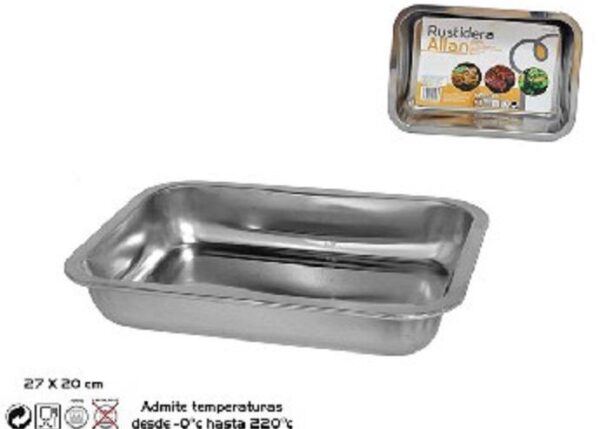 TEGLIA DA FORNO ACCIAIO INOX 27X20CM