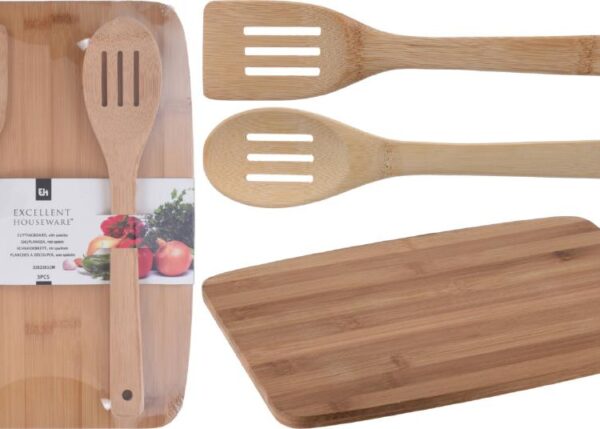 TAGLIERE BAMBU+2UTENSILI BAMBU ART.784230280