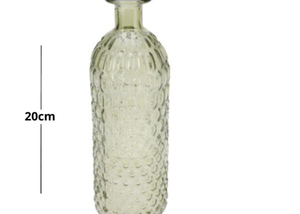 VASO VETRO RILIEVO 20CM 4 ASS. ART.HC7104640