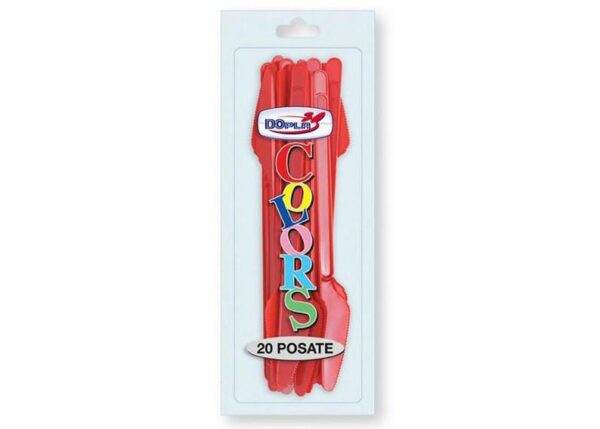 DOPLA ROSSO COLOR COLTELLI 20PZ