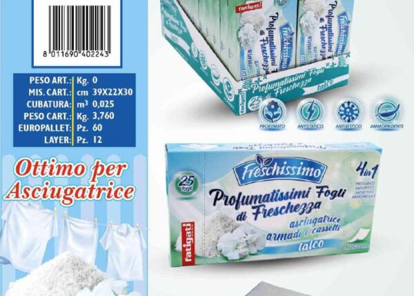 FATIGATI FOGLI FRESC.TALCO 25PZ X ASCIUGATRI