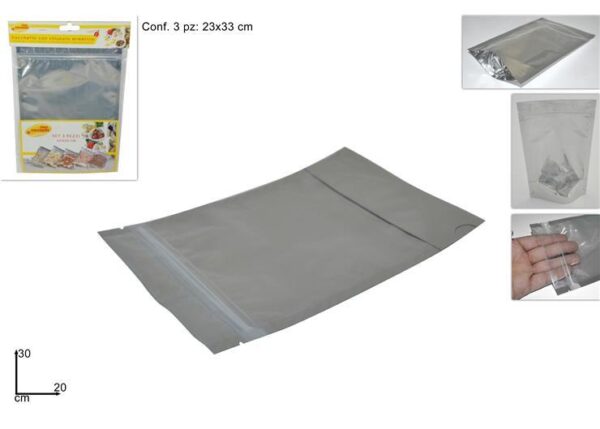 SACCHETTO CON CHIUSURA ERMETICA 20X30CM SET 3PZ ART.15104901@