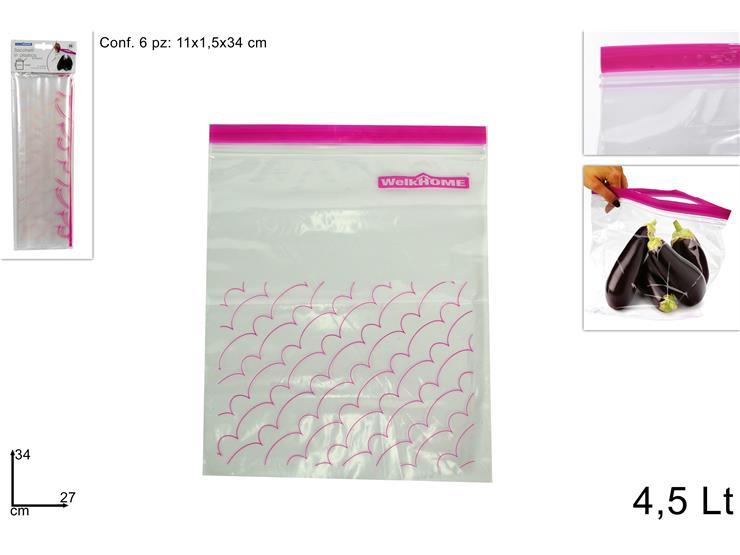 SACCHETTI PLASTICA 27*34CM 4,5LT 6PZERMETICI 2019055 SACCHETTI PLASTICA 27*34CM 4,5LT 6PZERMETICI 2019055