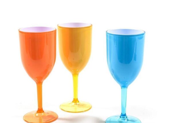 BICCHIERE VINO IN POLISTIRENE DIAM.8X20.5CM COLORI ASS. ART.12948 -