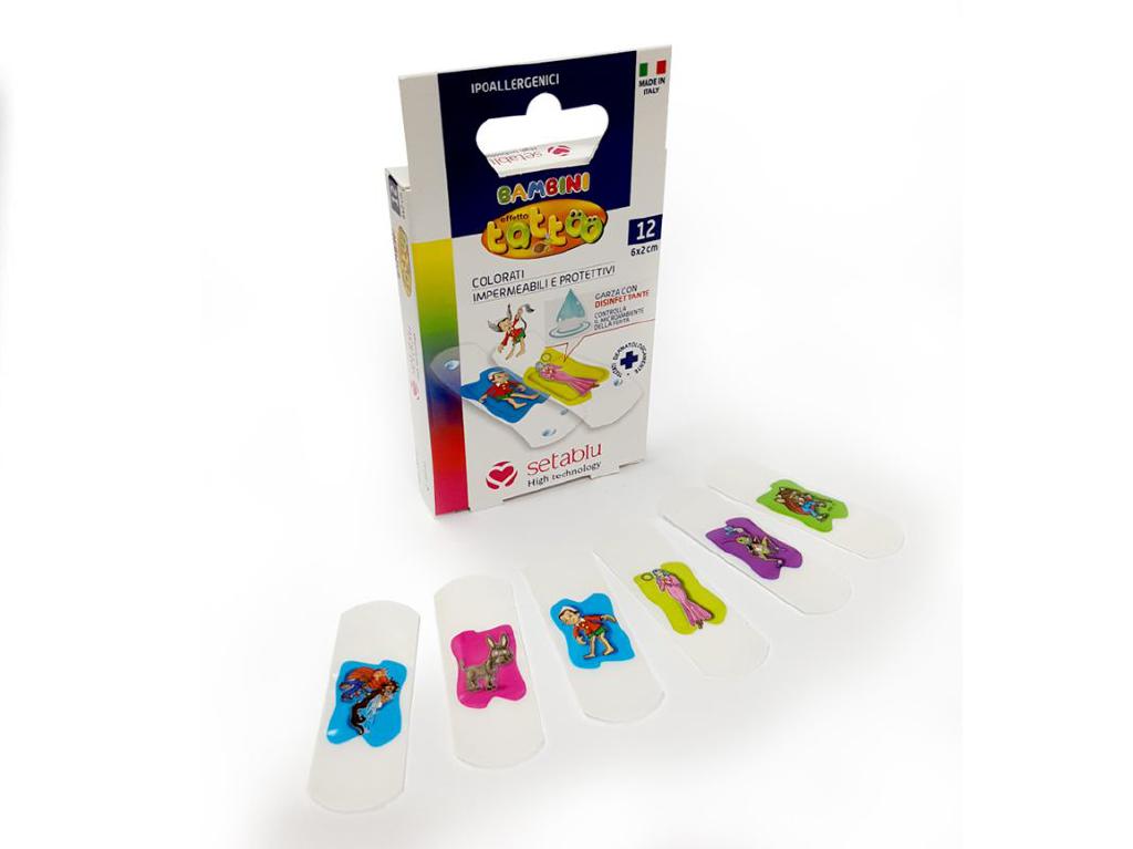 SETABLU CEROTTI BAMBINI TATTOO 12PZ MEDI SETABLU CEROTTI BAMBINI TATTOO 12PZ MEDI