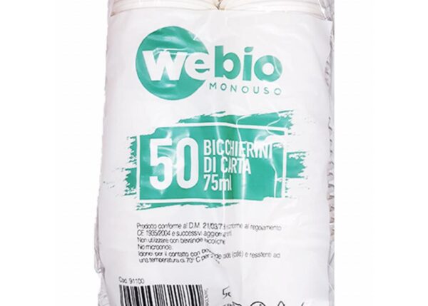 WEBIO BICCH.CARTA CAFFÃˆ 75ML BIANCO X 50