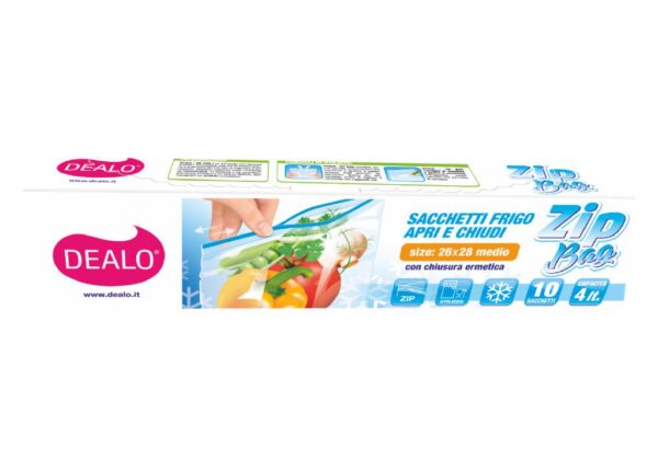 DEALO ZIP BAG C/CURSORE 26X28CM 10 PZ ART.04130