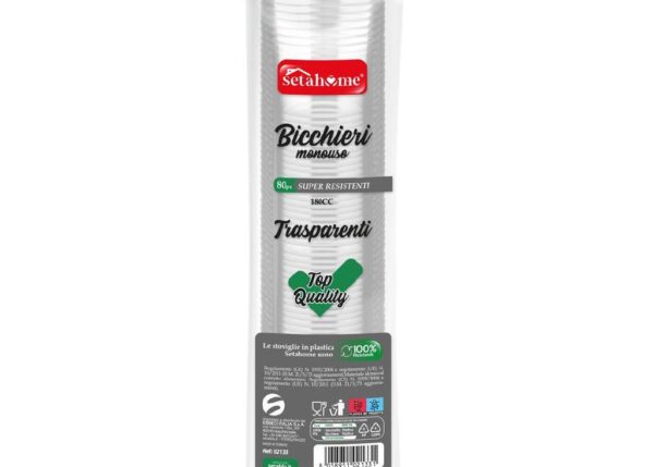 SETABLU BICCHIERI MONOUSO TRASPARENTI 180CC