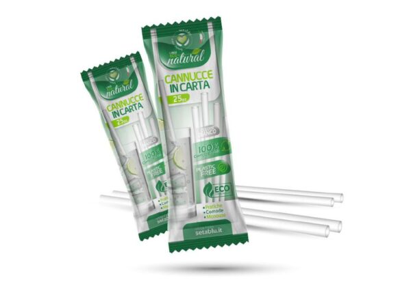 SETABLU CANNUCCE BIODEGRADABILI COL BIANCO CF 25