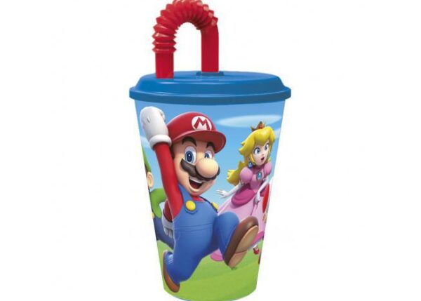 SUPER MARIO BICCHIERE C/CANNUCCIA 430ML ST21430