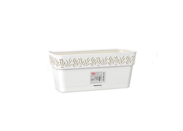 FIORIERA GAIA 30CM BIANCO/TRAVERTINO