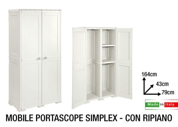 ARMADIO PORTASCOPE SIMPLEX CON 1 RIPIANO PANNA $