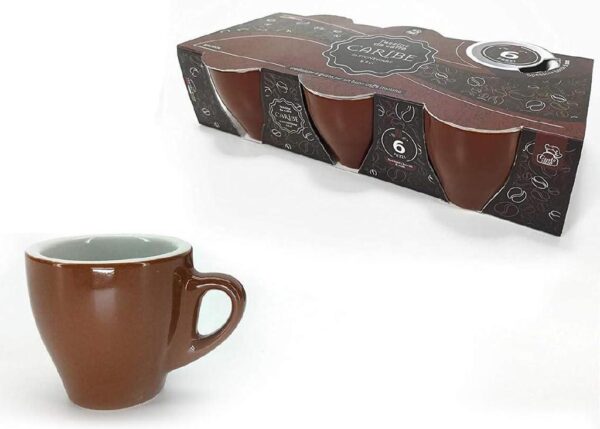 SET 6 TAZZE CAFFE' "CARIBE" MARRONE ART.526129