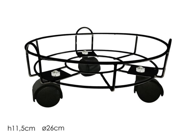 SOTTOVASO C/RUOTE 26CM NERO ART.726114