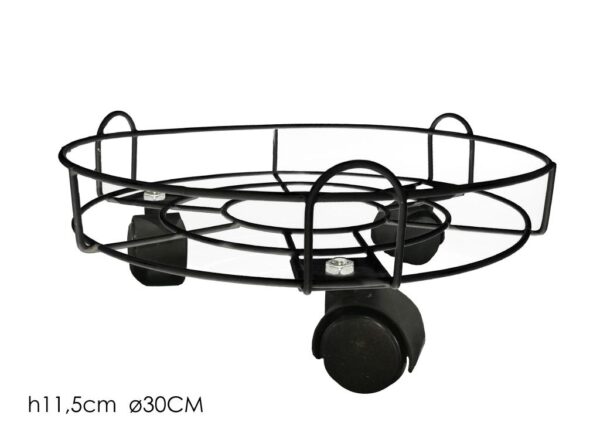 SOTTOVASO C/RUOTE Ã˜30CM NERO ART.726115