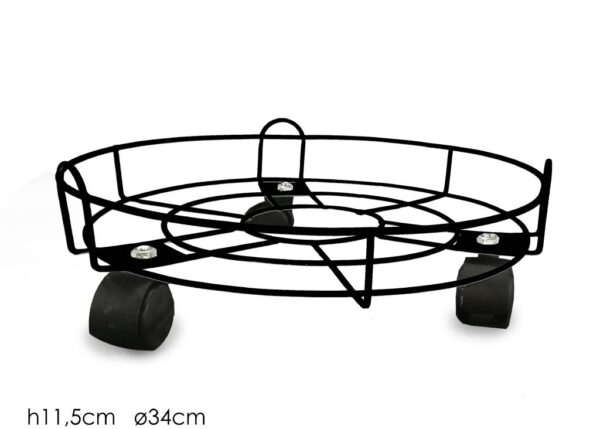 SOTTOVASO C/RUOTE Ã˜34CM NERO ART.726116