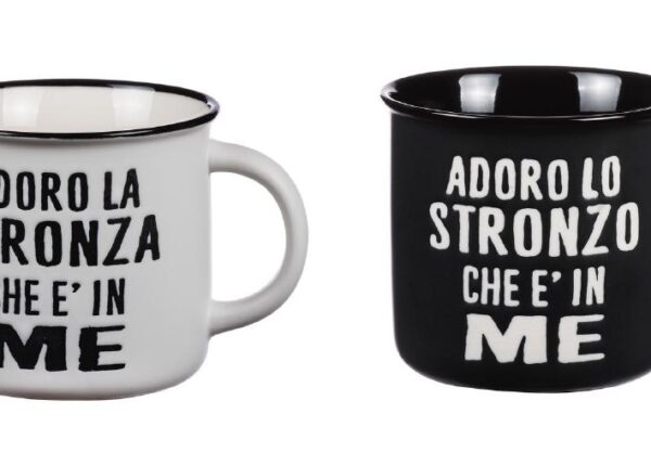TAZZA PORCELLANA 2 COL. ASS. CON FRASE ART.65985