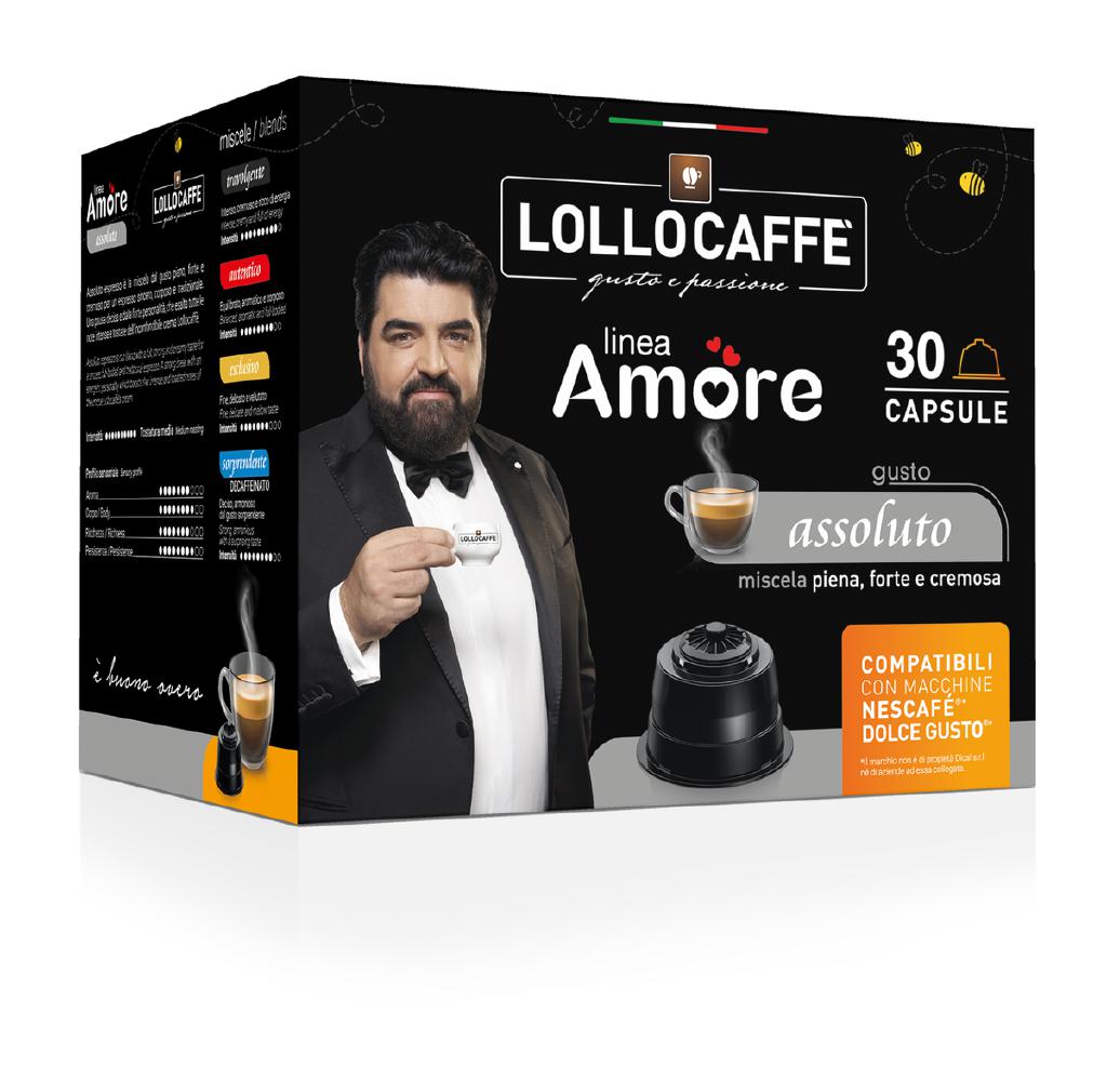 LOLLO CAFFE' CAPS LINEA AMORE ASSOLUTO COMP.NESCAFE' DOLCE GUSTO 30PZ LOLLO CAFFE' CAPS LINEA AMORE ASSOLUTO COMP.NESCAFE' DOLCE GUSTO 30PZ