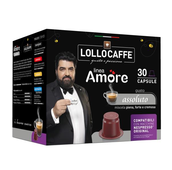 LOLLO CAFFE' CAPS LINEA AMORE ASSOLUTO COMP.NESPRESSO ORIGINAL 30PZ LOLLO CAFFE' CAPS LINEA AMORE ASSOLUTO COMP.NESPRESSO ORIGINAL 30PZ