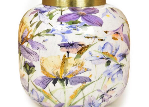 VASO IN METALLO DECORATO ENAMEL ORO 16.5X16.5XH.16 CM ART.21062 -