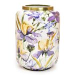 VASO IN METALLO DECORATO ENAMEL ORO 15X15XH.21.5CM ART.21079 -