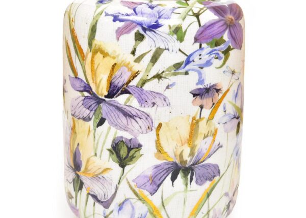 VASO IN METALLO DECORATO ENAMEL ORO 15X15XH.21.5CM ART.21079 -